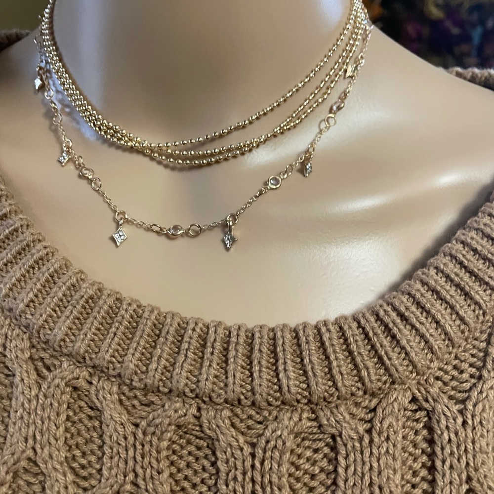 Fashion gold plated strand necklaces